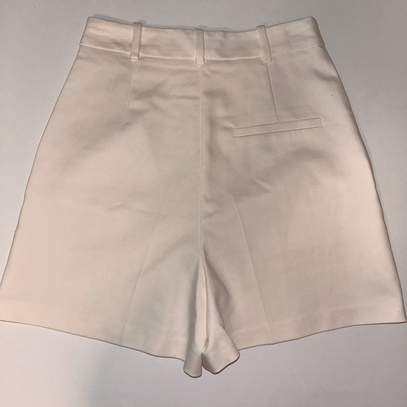 ZARA women’s‎ Tailored high rise WHITE, button front, cotton blend size SMALL - Picture 7 of 11